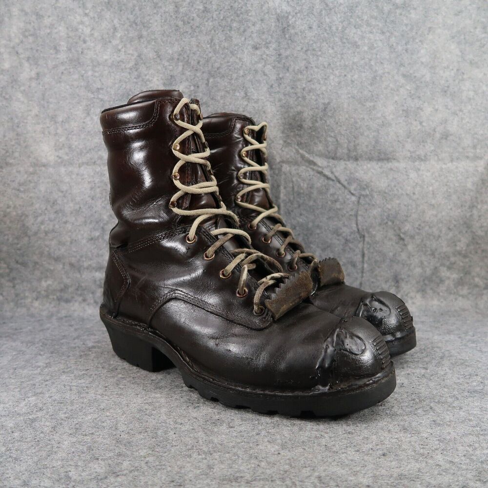 Danner Boots Mens 10 Logger 8" Brown Lace Up Work Utility Outdoor Leather Rugged